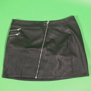 Size 14 faux leather Express zip up mini skirt